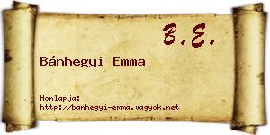 Bánhegyi Emma névjegykártya